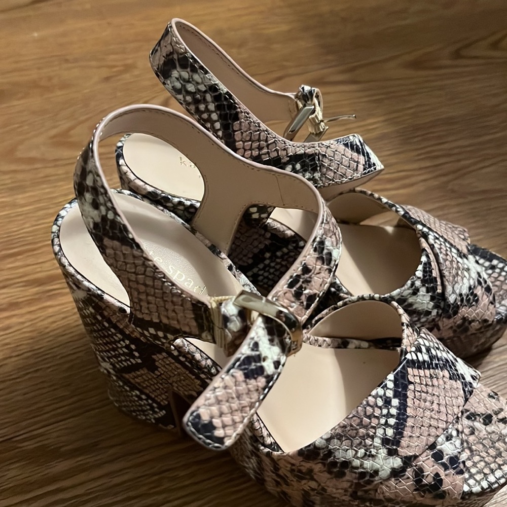 Kate Spade Snake Skin Block Heel Size 6.5 - image 3